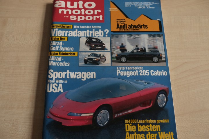 Deckblatt Auto Motor und Sport (04/1986)